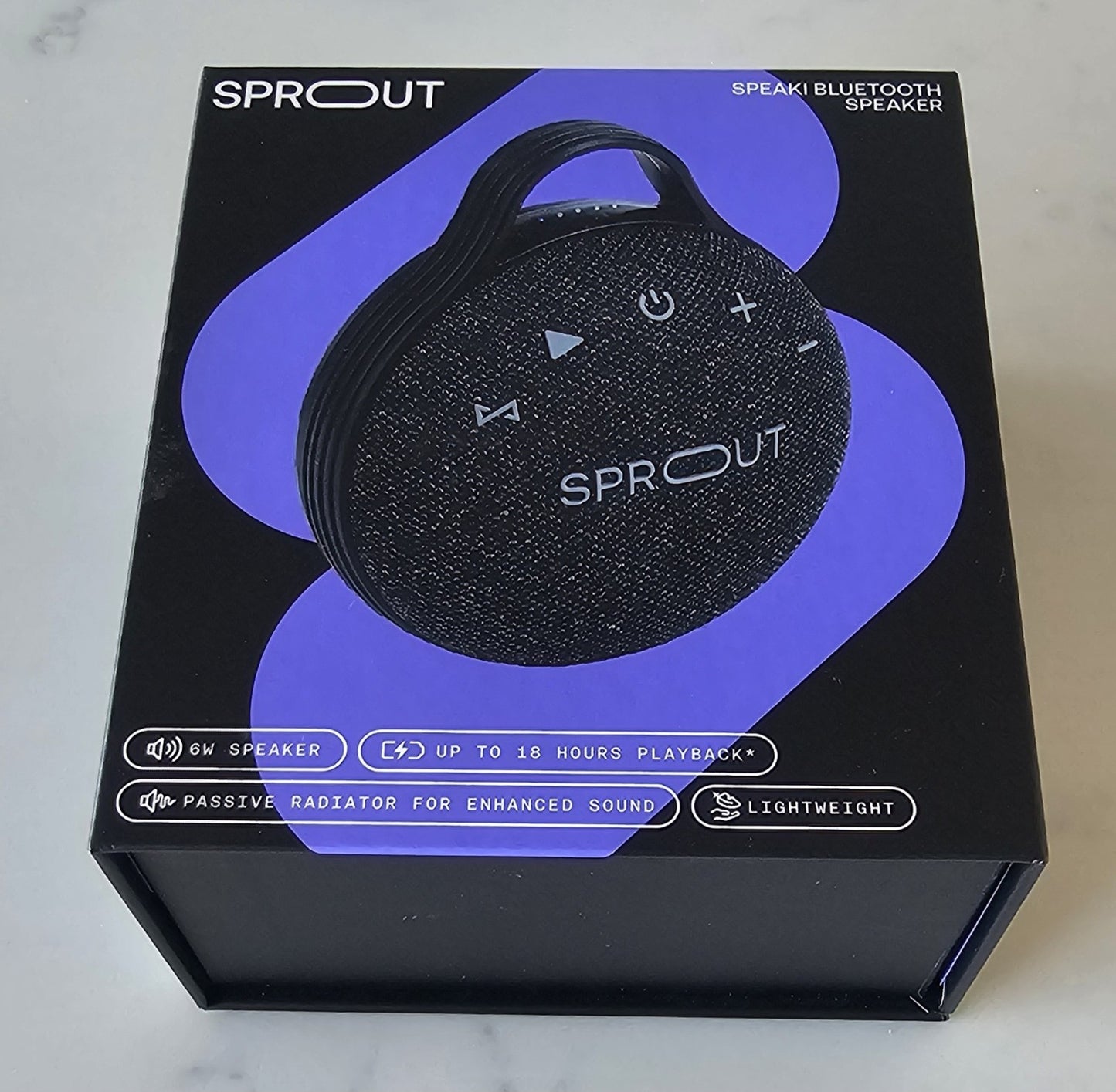 Sprout Speaki Bluetooth Speaker IP67 Waterproof 18H Playback Portable Black