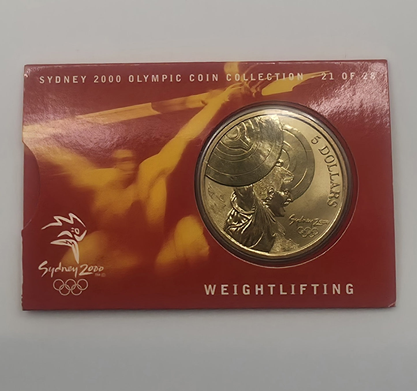 Sydney 2000 Olympic Coin Collection $5 Weightlifting Coin (21 of 28) Carded RAM