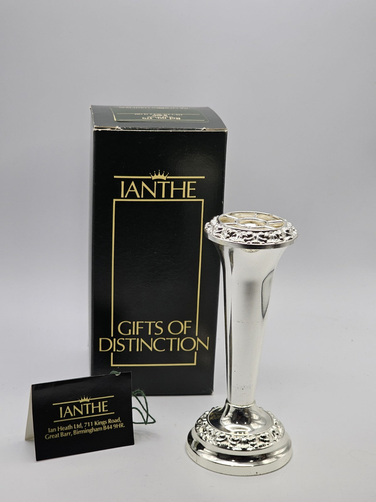 Ianthe Silver Plated Bud Vase Flower Holder Victorian Style Gift of Distinction