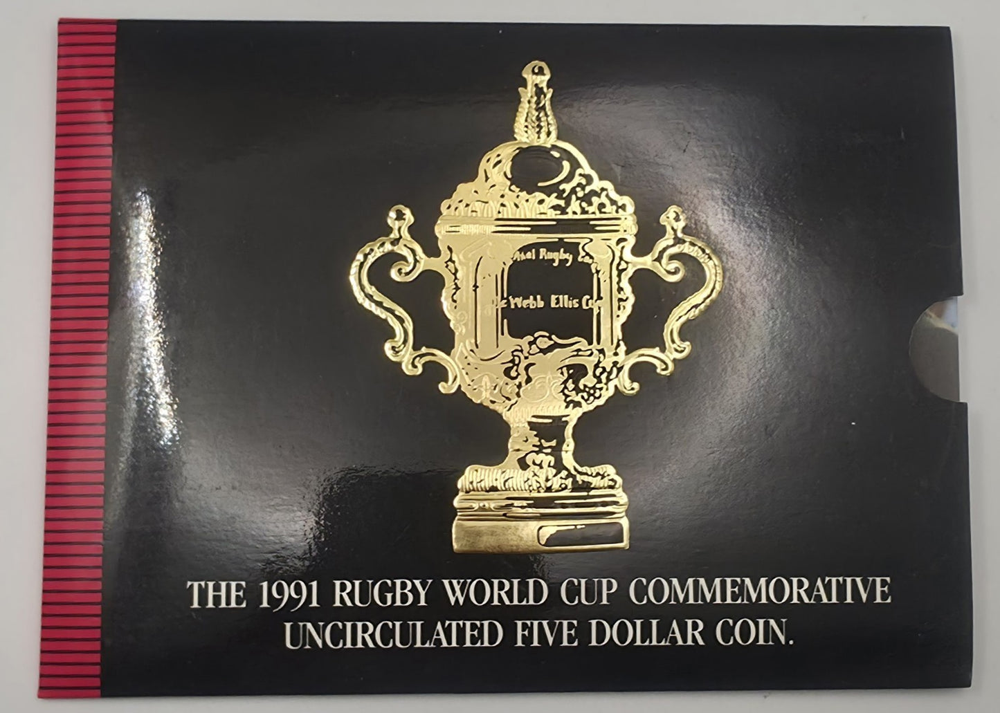 New Zealand 1991 Rugby World Cup Commemorative Uncirculated $5 Five Dollar Coin