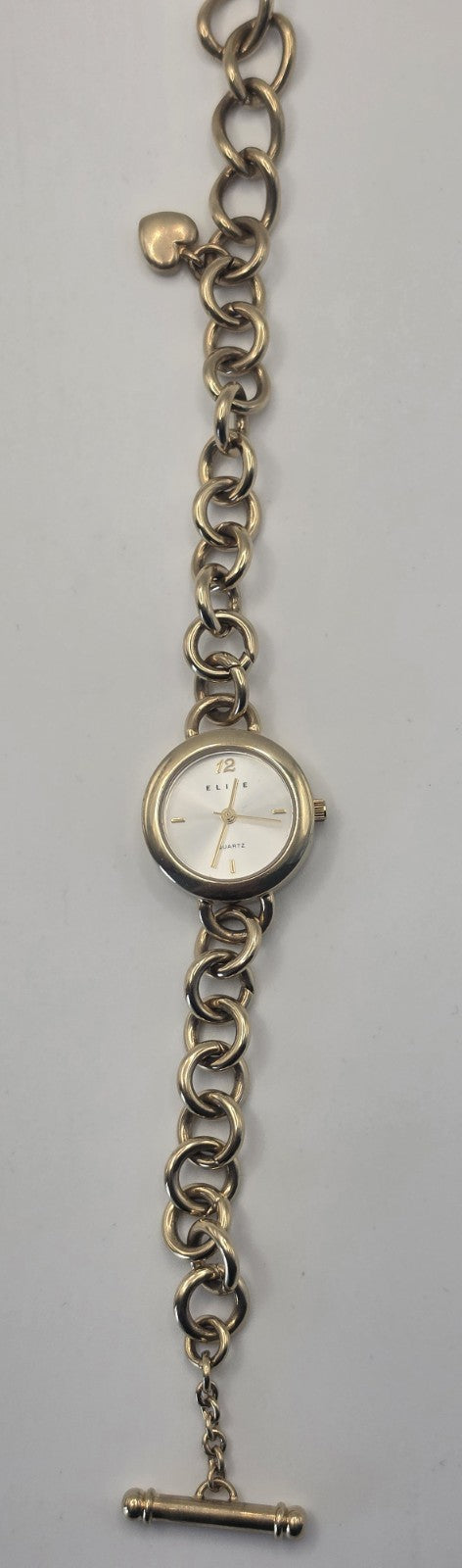 Elite Women's Gold-Tone Chain Link Charm Toggle Bracelet Watch 10862027