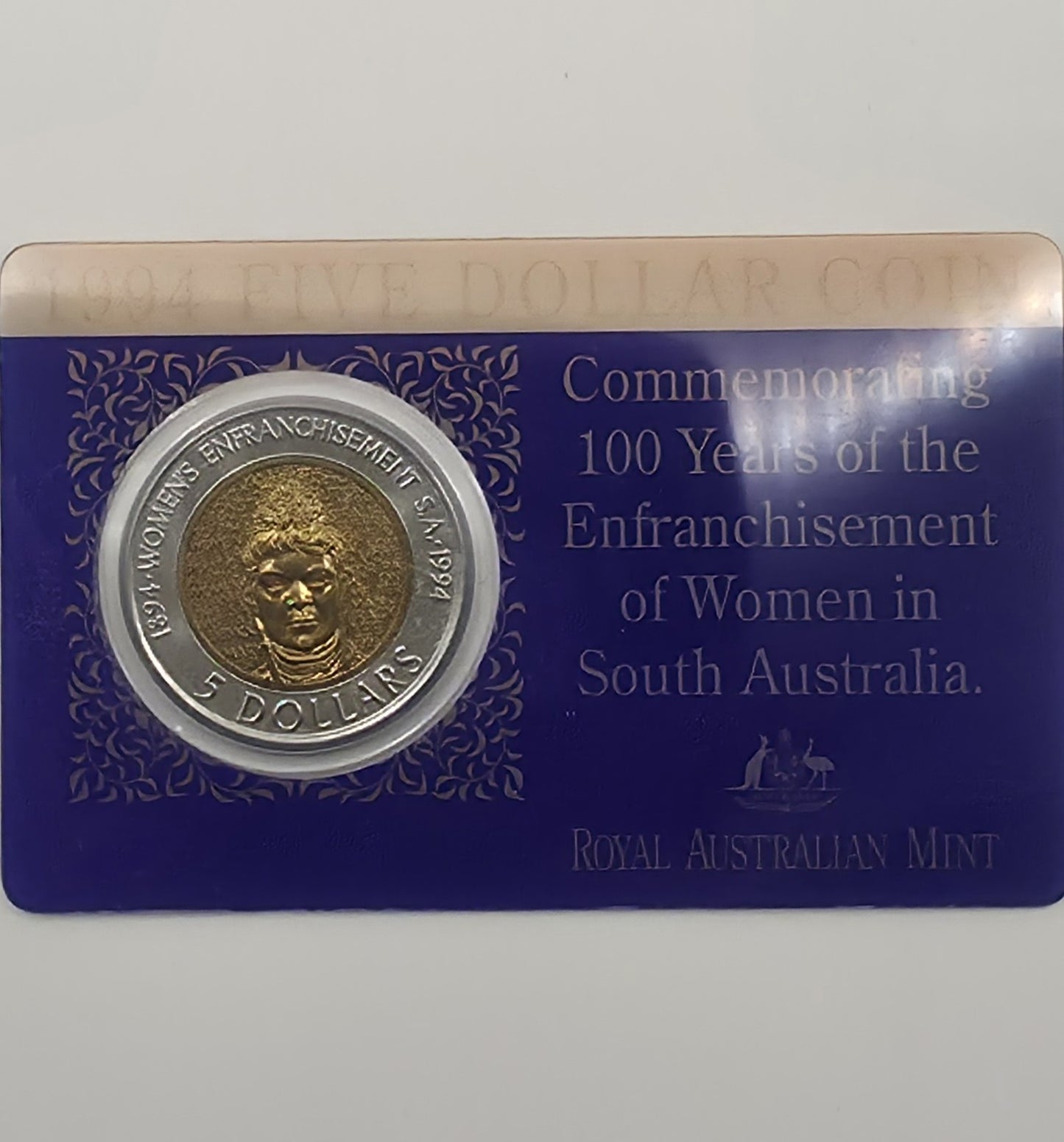 1994 Australia $5 Coin - Women's Enfranchisement SA - Mary Lee - RAM Wallet Card