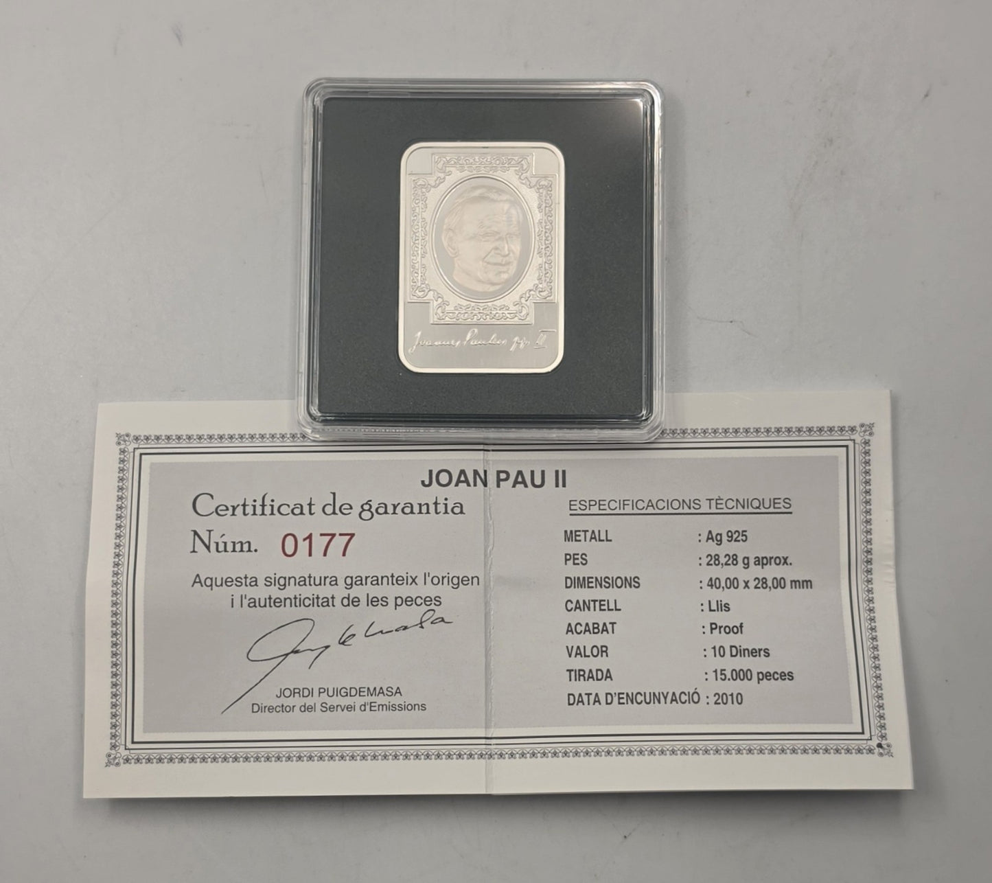 2010 Andorra 10 Diners Joan Pau II Pope John Paul II