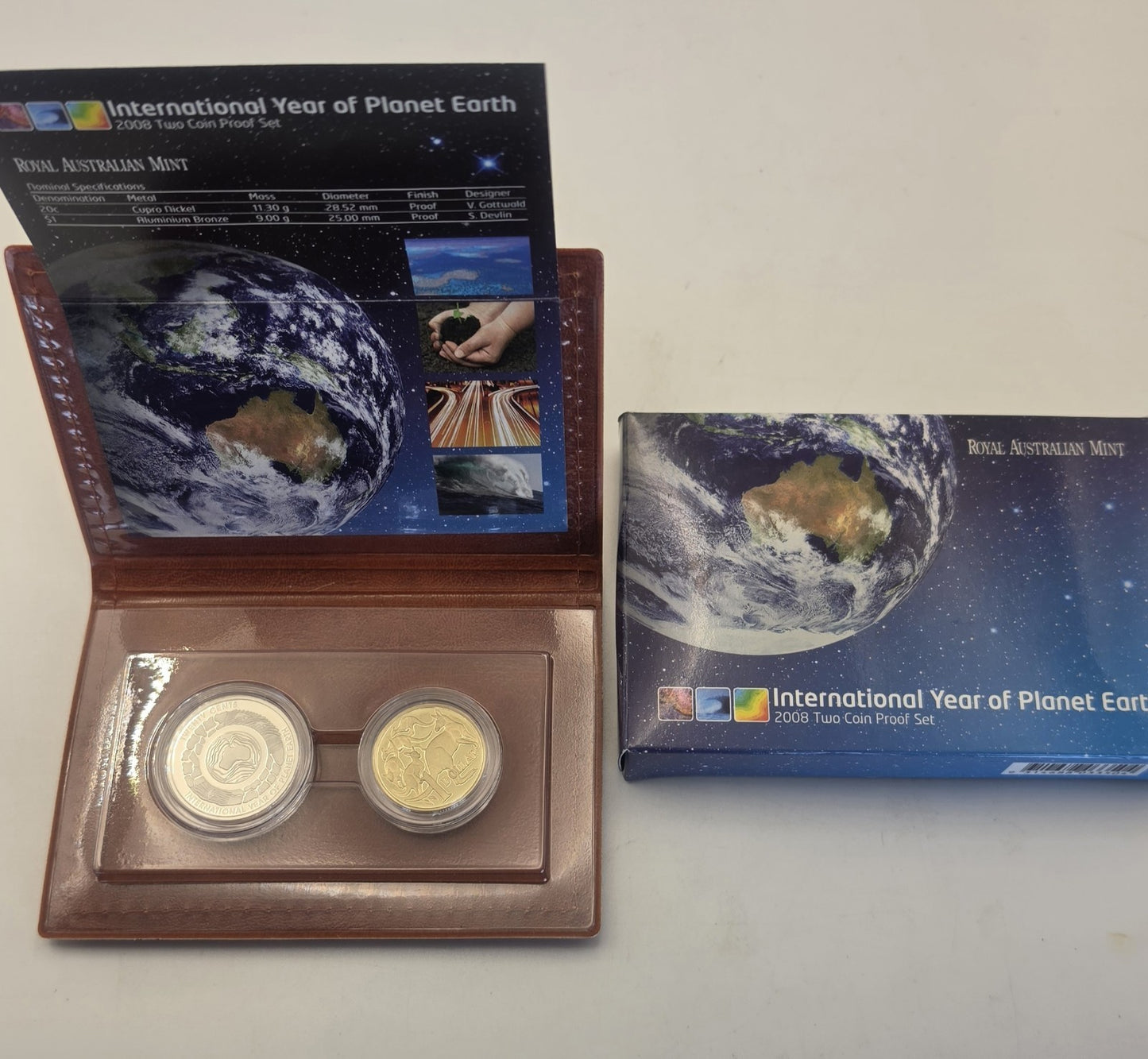 2008 Royal Australian Mint International Year of Planet Earth 2-Coin Proof Set