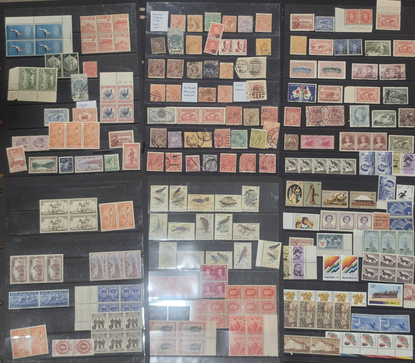 Vintage Australia & New Zealand Postage Stamps Collection Stock Pages