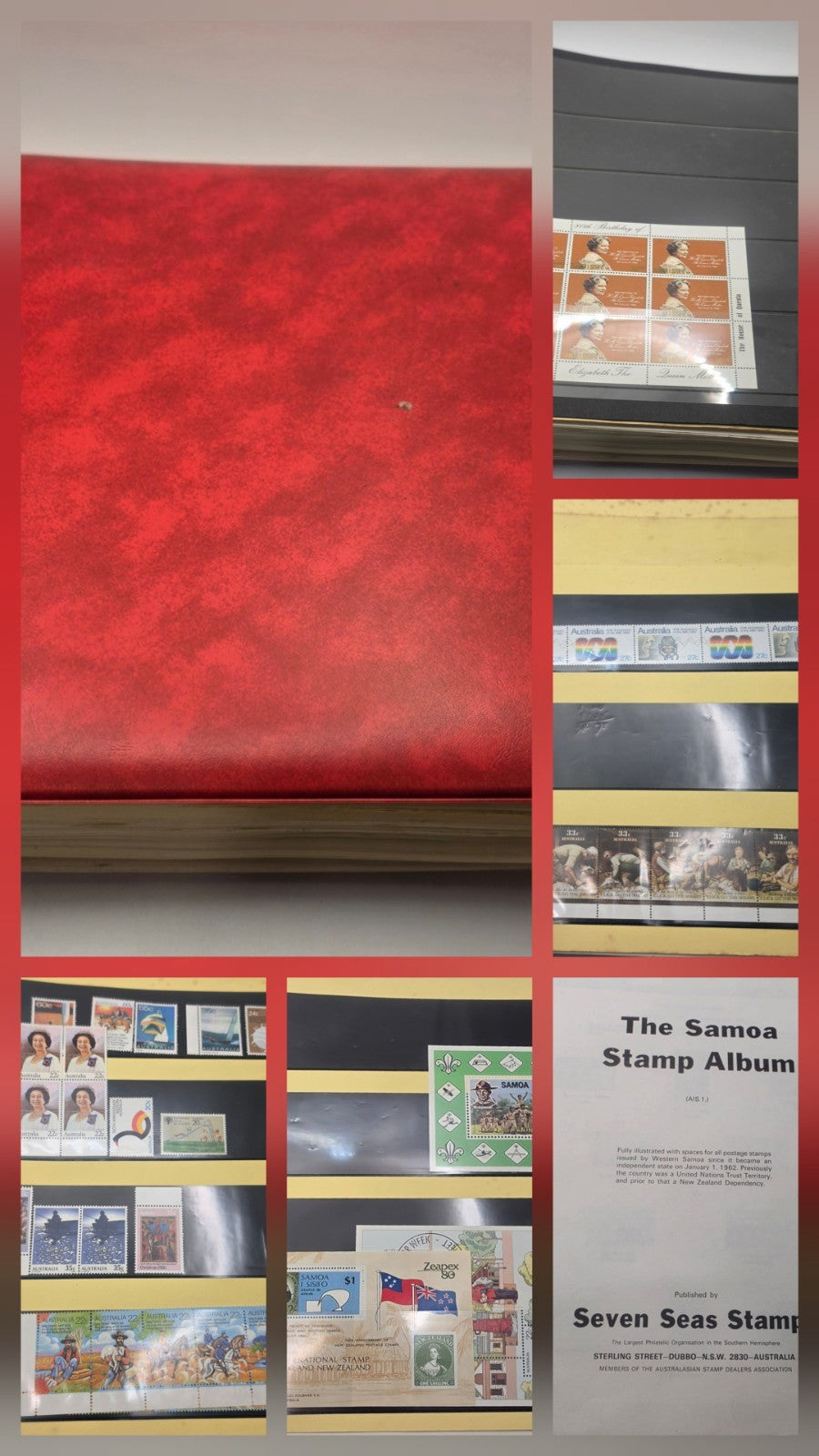 Seven Seas Samoa Stamp Album Collection & Australian Mint Stamps Lot