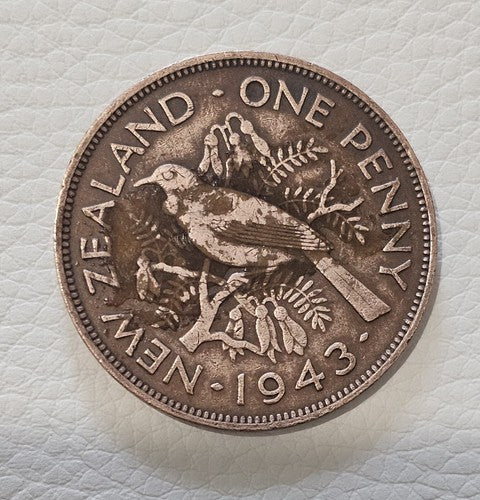 New Zealand 1943 One Penny 1d George VI - COIN