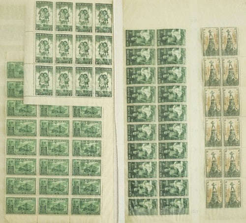 Sheets of Vintage New Zealand stamps. #1225