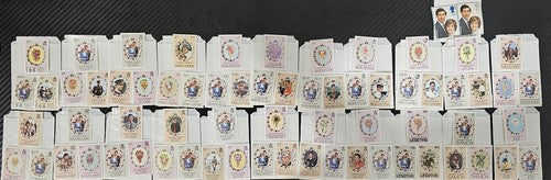 Royal Wedding Stamp album with 74 stamps from 25 Countries