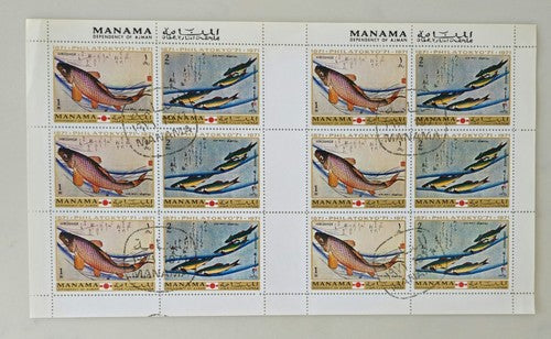 Sheet Of Manama stamps #0113
