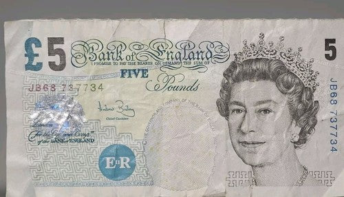 English 5 Pound Currency Bank Notes