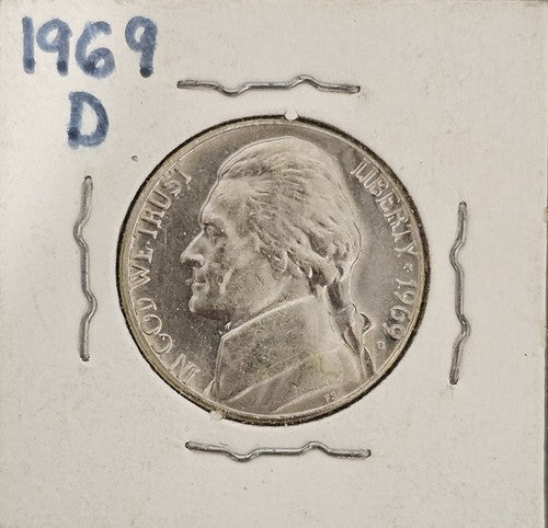 1969 D - Five Cents United States Uncirculated Fine