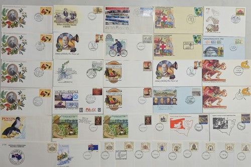 Vintage 37 PC's Sheet Australia First Day stamps #1224-6