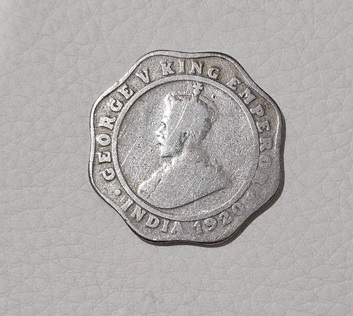 RARE 1920 INDIA-BRITISH "KING GEORGE V" 4 Annas Coin