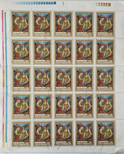 Vintage Sheet Of International Stamps #0126