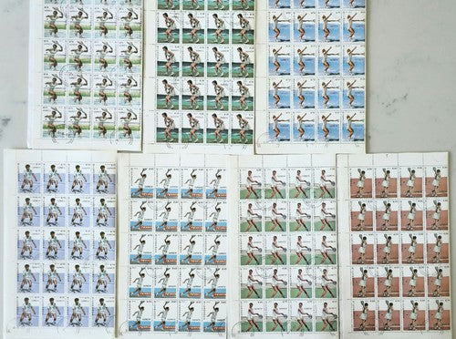 Vintage 8 Sheets Of Nicaragua Tennis stamps. #1225