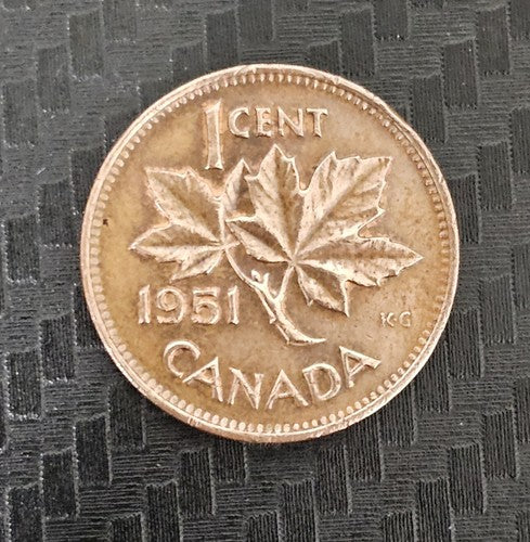 CANADA 1951 - ONE 1 CENT - LOW MINTAGE KEY DATE VERY SCARCE