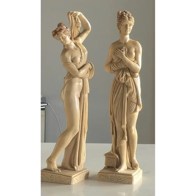 Vintage Art Deco Nude Female Figurine Pair – 45x13 cm Each