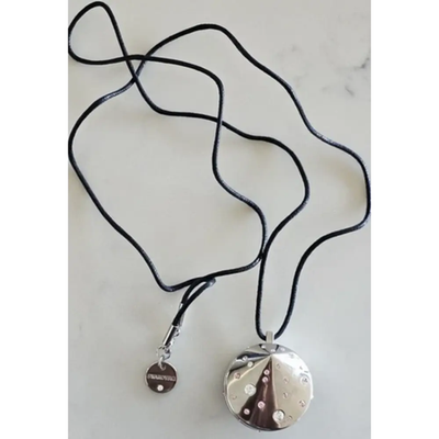 Swarovski Black Crystal Necklace -Round Pendant (Original, Signed)