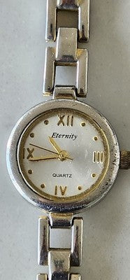Vintage Eternity Women's Quartz Watch Japan Movement Stainless Steel Silver Tone
