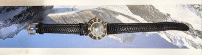 Jowissa Swiss-Made Women's Gold-Tone Watch with Black Leather Strap-OROGINAL B0X
