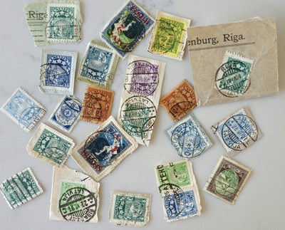 Vintage Collection of Double Printed Postage Stamps From Latvia #0420