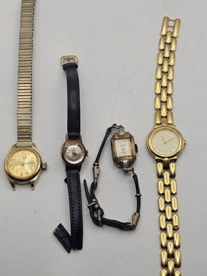 Huge LOT of 4 Vintage Ladies' Swiss Watches: Accurist, Ancre, etc.- Spare/Repair