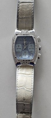 TechnoMarine Diamond Chronograph Watch - Swiss Made 200m/660ft - White Leather