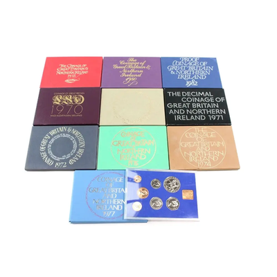 Royal Mint Great Britain & Northern Ireland Coin Sets –Various Years (Lot of 10)