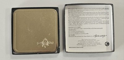 Set of 6 Vintage Paul Stephen-Daly Gold Anodized Aluminum Coasters - Australia