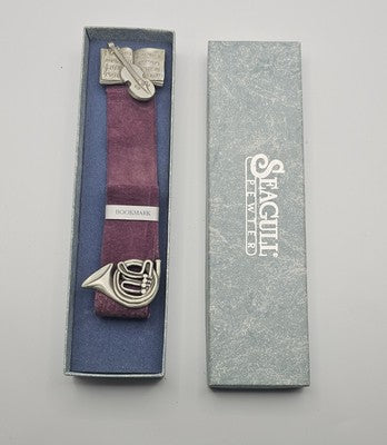 Seagull Pewter Music Theme Bookmark-Made in Nova Scotia, Canada 1991 Origin Box