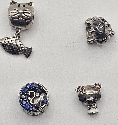 Mixed four Silver 925 Animal Jewelry Bracelet Charms NEW #003