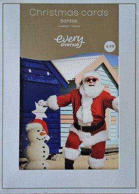 Australian Christmas Cards Santa 4 Designs 12 Pack Every Avenue New Sealed
