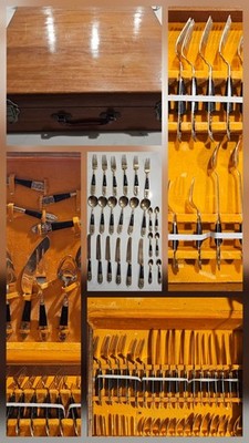 Vintage Cutlery Set in Wooden Canteen - 102 PC's - Made It Thailand