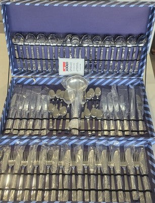 Vintage Sciola Italy Stainless Steel Cutlery Flatware Set Of 75 - In BoxFor 12