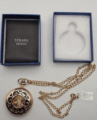 Men's Mechanical Pocket Watch Strada Genoa with chain - Original Box - WORKING