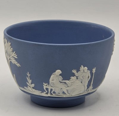 Wedgwood Pale Blue Jasperware Small Sugar Bowl - Neoclassical Figures - 8x6cm