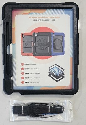 Heavy Duty Case for iPad Air 13 inch 2024 3-Layers Shockproof Cover with Strap B