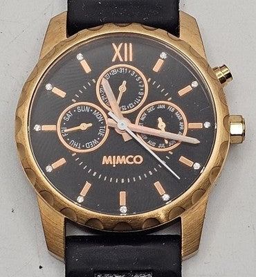 Mimco Sportivo Timepeace Watch JT054 Jet Black/Rose Gold