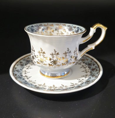 Vintage Yugoslavian Zaječar Porcelain Tea Cup and Saucer Set with Elegant Detail