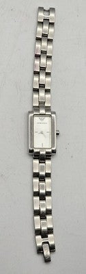 Emporio Armani Women’s Watch Silver Tone Bracelet, Black Dial. AR5433.
