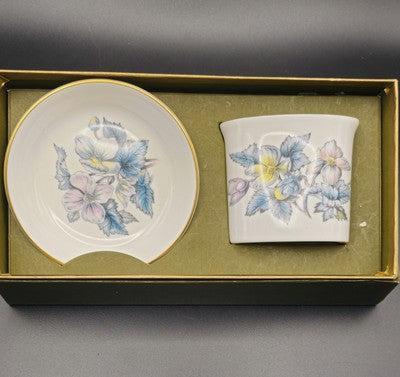 ROYAL WORCESTER Bone China Made In England BOTANICAL VASE & DISH