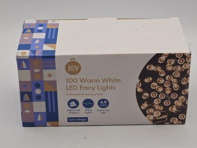 Joy for All 100 Warm White LED Fairy String Lights 4.9m Indoor/Outdoor