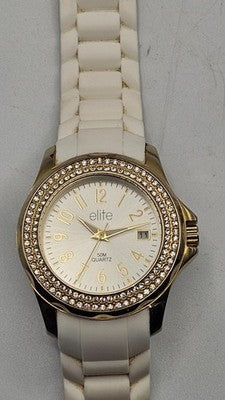 Ladies Elite Gold Tone Watch - Date Function and New Battery - Working