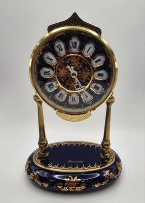 Schmeckenbecher Clock Blue with Gold accents, in Working Condition