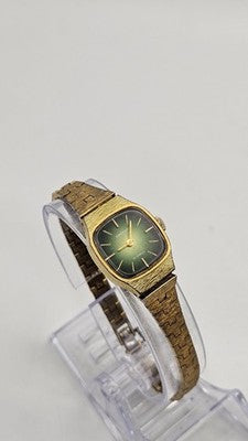 Vintage Orient Women's Watch Gold Tone with Green Dial LM120-B4200 - Working