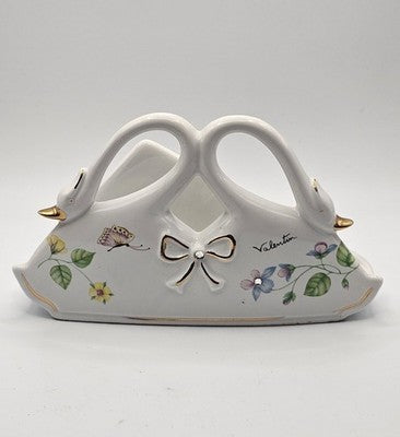 Italian Modèle Exclusif Porcelain Swan Tissue Holder