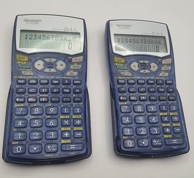 Lot of 2 Sharp EL-531WH Scientific Calculators With New Battery