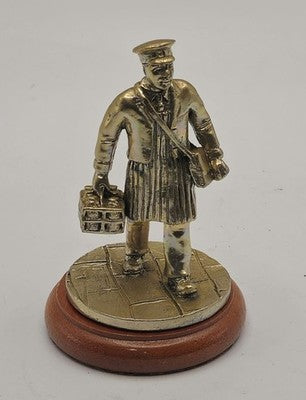 English Miniatures FINE ART SCULPTURE - Walking Milkman Figurine with Crate