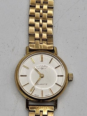 Rotary Ladies Gold-Tone Quartz Watch – Swiss Made – Working Condition